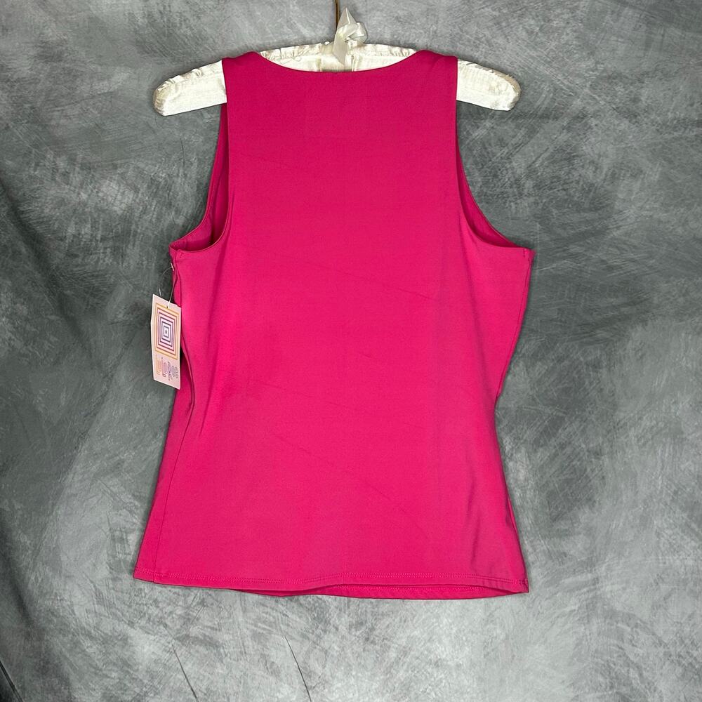 NEW LuLaRoe Tank Top Women Med Bright Pink Scuba Fabric "Jules" Athleisure - Picture 2 of 7